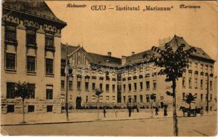 Kolozsvár, Cluj; Institutul Marianum. Vasúti levelezőlapárusítás 67. 1918 / girl school (EK)