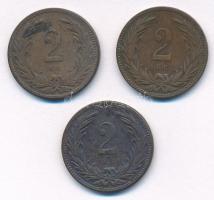 1901KB 2f bronz (3x) T:2-,3