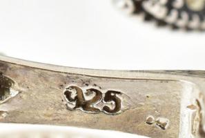 Ezüst(Ag) ékszerszett (nyaklánc, gyűrű, fülbevalópár), jelzett, bruttó: 12,6 g