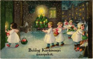 Boldog Karácsonyi ünnepeket! / Children art postcard with Christmas greetings. ERIKA Nr. 5177. (EK)