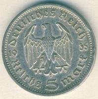 Német 3. Birodalom 1935A 5M Ag "Hindenburg" T:3 ph