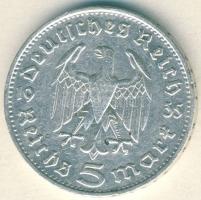 Német 3. Birodalom 1935D 5M Ag "Hindenburg" T:3 k. ph