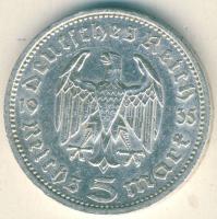 Német 3. Birodalom 1935E 5M Ag "Hindenburg" T:3 kis ph