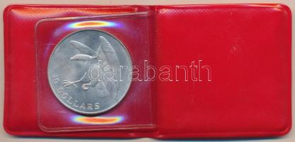 Szingapúr 1974. 10$ Ag "Sas" műbőr tokban T:1- Singapore 1974. 10 Dollars Ag "Eagle&q...
