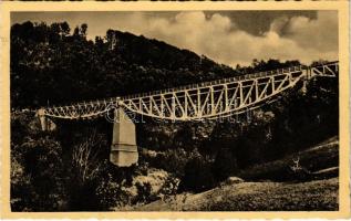 1939 Kisszolyva, Szkotárszke, Skotarska; vasúti híd, viadukt. Hangya szövetkezet kiadása / railway bridge, viaduct