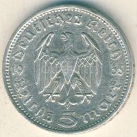 Német 3. Birodalom 1935F 5M Ag "Hindenburg" T:3 ph