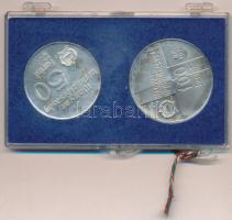 1974. 50Ft Ag "50 éves a Magyar Nemzeti Bank" + 100Ft Ag "50 éves a Magyar Nemzeti Ba...