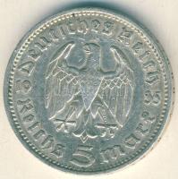 Német 3. Birodalom 1935F 5M Ag "Hindenburg" T:3 kis ph