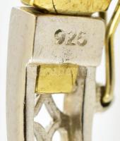 Aranyozott ezüst(Ag) karperec, kövekkel gazdagon kirakva, jelzett, 5×6 cm, bruttó: 18,9 g