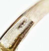 Aranyozott ezüst(Ag) fülbevalópár és gyűrű kék kővel, jelzett, gyűrűméret: 57, bruttó: 14,73 g