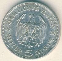 Német 3. Birodalom 1936A 5M Ag "Hindenburg" T:3 ph