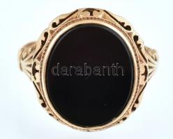 Arany (Au) 14K pecsétgyűrű, jelzett, méret: 64, bruttó: 6,96 g