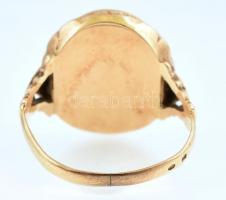 Arany (Au) 14K pecsétgyűrű, jelzett, méret: 64, bruttó: 6,96 g