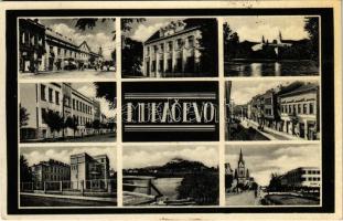 1938 Munkács, Mukacheve, Mukacevo; mozaiklap / multi-view postcard + 1938 Munkács visszatért So. Stpl.