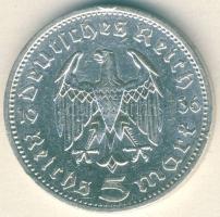 Német 3. Birodalom 1936A 5M Ag "Hindenburg" T:3 ph