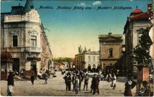 1916 Munkács, Mukacheve, Mukacevo; Munkácsy Mihály utca / street view (r)