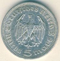 Német 3. Birodalom 1936A 5M Ag "Hindenburg" T:3