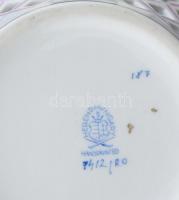 Herendi Rothsild mintás áttört füles tálka, kézzel festett, jelzett, kopásnyomokkal, d:18 cm