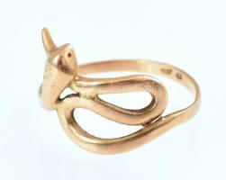 Arany (Au) 14K kígyós gyűrű, jelzett, méret: 58, nettó: 2,75 g