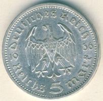 Német 3. Birodalom 1936A 5M Ag "Hindenburg" T:3