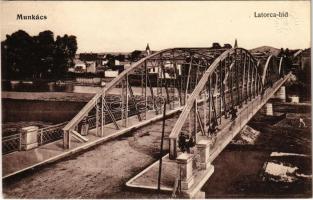 Munkács, Mukacheve, Mukacevo; Latorca híd. Vasúti levelezőlapárusítás 2121. / Latorica bridge (EK)