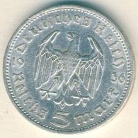 Német 3. Birodalom 1936A 5M Ag "Hindenburg" T:3