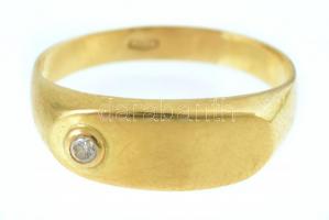 Arany (Au) 14K gyűrű, jelzett, méret: 58, bruttó: 3,18 g