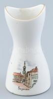 Aquincum porcelán váza. Sopron Matricás, jelzett, kopásokkal. m:9 cm