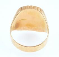 Arany (Au) 14K pecsétgyűrű, jelzett, méret: 69, nettó: 7,68 g
