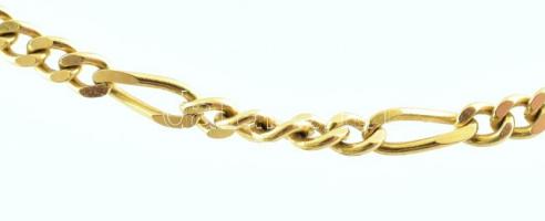 Arany (Au) 14K figaro karkötő, jelzett, h: 17 cm, nettó: 3,26 g