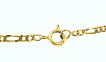 Arany (Au) 14K figaro nyaklánc, jelzett, h: 40 cm, nettó: 7,42 g