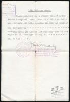 1942 Bp., Nay Ferenc haditengerész hadnagy fényképes igazolványának korabeli másolata (fénymásolat),...