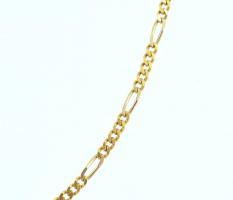 Arany (Au) 14K figaro nyaklánc, jelzett, h: 40 cm, nettó: 5,38 g