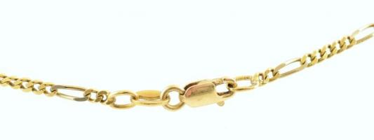 Arany (Au) 14K figaro nyaklánc, jelzett, h: 40 cm, nettó: 5,38 g