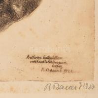 Radnayné (Radnainé) Bauer Erzsébet (1897-1976): Beethoven. Rézkarc 1927. Jelzett. 25x31 cm