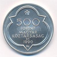 1990. 500Ft Ag "Mátyás király - Buda" kapszulában T:BU Adamo EM114