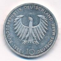 NSZK 1988D 10M Ag "Arthur Schopenhauer" T:1-,2 patina, kis ph, karcok
FRG 1988D 10 Mark A...