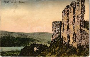 1921 Huszt, Chust, Khust; várrom. Ignátz Ausländer kiadása / castle ruins (vágott / cut)