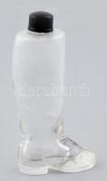 Csizma formájú parfümös üveg, kopott, m:8cm
