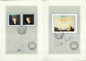1986 Bélyegnapi emléklap Szász Endre festőművész saját kezű aláírásával