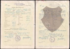 cca 1970 Csepel vas- és Fémművek Szerszámgépgyár bizonyítványok, igazolások, oklevelek 12 db