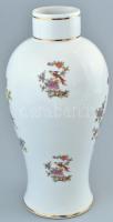 Hollóházi porcelán madaras váza, matricás, jelzés nélkül, kopott, m: 33 cm