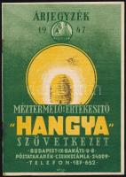 1947 Méztermelő-értékesítő HANGYA Szövetkezet árjegyzék