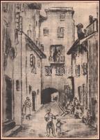 Olvashatatlan jelzéssel: Volosko (Volosca , Opatija, Abbázia). Rézkarc, papír, jelzett, paszpartuban...