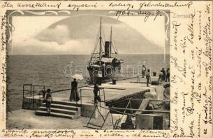 1902 Lovran, Lovrana; Molo, steamship. Art Nouveau (Rb)