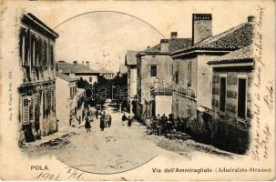 1901 Pola, Pula; Via dellAmmiragliato / Admiralats Strasse / street / utca (Rb)