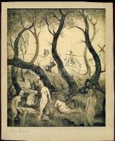 Mayer Martin jelzéssel: Don Quijote; rézkarc-papír; szignált 26x32 cm