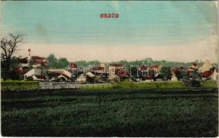 1909 Aszód, látkép, zsinagóga (EB)