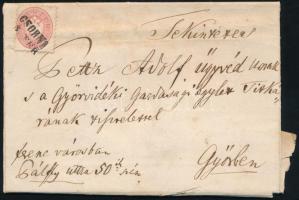 1867 Szilsárkány, Baditz Imre (1812-1902) soproni főépítész, birtokos által írt levél