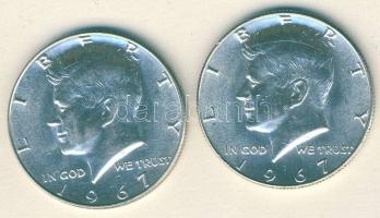 USA 1967. 1/2$ Ag "Kennedy" (2x) T:2/2+
